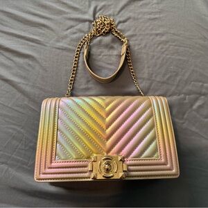Colorful silver multicolor purse sturdy material